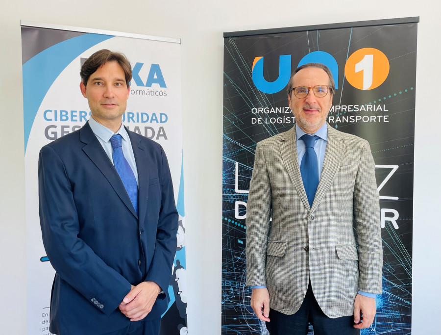 Uno El CEO de GRUPO LINKA, Carlos Sánchez, y el presidente de UNO Logística, Francisco Aranda