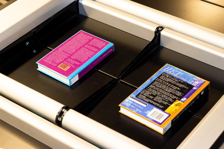 Dual Split Tray with books