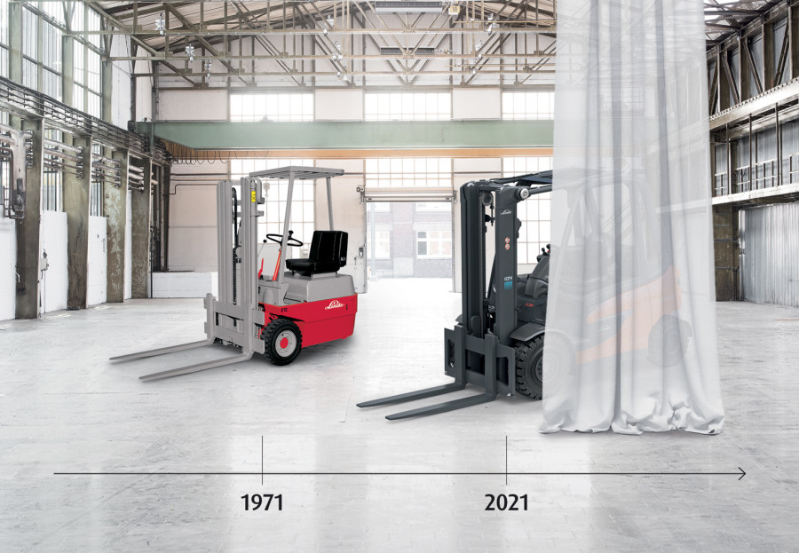 50 aniversario carretilla eléctrica Linde Material Handling